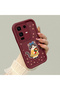Infinix Note 50 Pro Plus Compatible Case Camera Protective Cat Case Burgundy Lover Couple Silicone Phone Case - 3