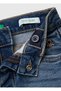 Boy's Dark Denim Slim Fit Denim Trousers with Embroidered Logo on the Front and Pockets - 3