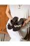 Anka Women's Straw Textured Pearl Thick Heel Bitter Brown Slippers Sandals - 2