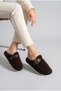 Plush House Slippers Women's Gold Buckle Teddy Soft Non-Sound Lightweight Sole Winter Slippers - 3