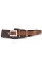 Women's Brown Stone Buckle Detailed Nubuck Leather Belt - Aurore Handmade Design - Standard Size
