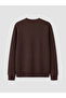 Vizyon New Season Plum Color Crew Neck Embossed Printed Men's Sweatshirt - 5