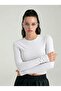 Long Sleeve Cotton Round Neck Blouse - 2