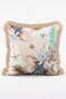 Sea Shell and Starfish Patterned Summer Themed Set of 4 Fringed Throw Pillow Covers - 6