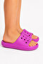 Girl's Lilac Purple Perforated Slippers Lightweight Summer Beach Pool Bathroom Slippers - 3