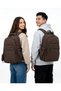 Dp Casual a Quality Brown 5 External Zipper Compartments Water Repellent School Sports Travel Daily Lightweight Fabric Backpack 7-16
