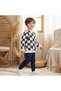 Boy's Checkered Patterned Two-Strap Set - 2