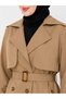 Women's Belted Buttoned Short Trench Coat - 3