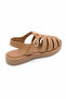 Solea Tan Genuine Leather Knitted Women's Sandals Thermo Sole - 4
