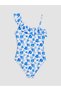 Lcw Kids White Floral Ruffle Girls Swimsuit - 2