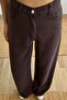 Brown Soft Textured Jeans with Elastic Waist