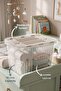 Lockable Lid Toy Storage Box - 16 Lt Kids Room Organizer, Toy Storage Box Beige - 2