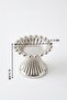 2-Piece Beaded Stainless Steel Silver Macaron Holder, Candy Bowl, Coffee Side Serving Tray - Decorative Bowl - 2