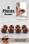 8 Pieces Hard Plastic Knob Round Ball Brown Cabinet Furniture Kitchen Cupboard Drawer Handle Handle Ku