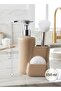 Porcelain Countertop Liquid Soap Dispenser Set with Brush and Sponge 550 ml - 4