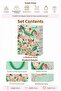5 Pcs (23 X 18 X 10 cm) - Pastel Green Floral Medium Cardboard Gift Bag - 3