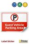 Guest Vehicle Parking Area Isg Warning Sign Sticker 25X35 cm