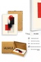 White Wooden Framed Abstract Geometric Pattern Painting - Red-Black |   Huhu1243 - 2