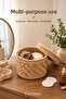 Handmade Wicker Lid Organizer Basket for Bathroom, Kitchen, Living Room, 25 X 20 cm - 4