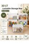 30 Lt Transparent Lockable Storage Box 5 Pieces Pp Plastic Organizer Suitable for Food Contact 53X35X22 cm - 6