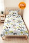 Safari Animal Kids' Room Single Pique Set-Pastel Tropical 160X220 cm Quilted Bedspread