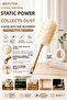 Sheep Wool Dusting Tassel Bamboo Handle Static Dust Collector Furniture Curtain Blinds Vehicle Cleaning
