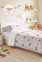 Panda Rainbow Pink Girls' Pique Set-Cloud Star Pastel Baby Room Bedspread-160X220Cm