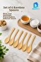 6-Piece Bamboo Spoon Set 13 cm Natural Seasoning Jam Honey and Presentation Spoons - 4