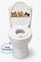 Toilet Sticker Set of Three Cute Cats Winking, Cheerful and Sad - Fun Bathroom Sticker Set - 4