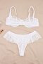 White Micro Frilly Lace Covered Strapless Knitted Underwear Set Thmaw25Cc00011 - 5