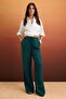 Petrol  %100 Keten Beli Lastikli Normal Bel Wide Leg Pantolon TWOSS26PL00048 - 2