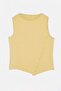 Açık Sarı Fitted/Vücuda Oturan Kayık Yaka Kolsuz Crop Esnek Örme Büyük Beden Bluz TBBSS26AF00167 - 6