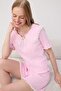 Pembe %100 Pamuklu Yaka Detaylı Fitilli/Pointel Örme Pijama Takımı THMSS26PT00253