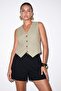 Khaki Waist Adjustable Vest Tdrss26Ye00002 - 3