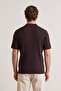Kahverengi Regular/Normal Kesim Nakışlı Dokulu Triko Polo Yaka T-shirt TMNAW27PO00004 - 4
