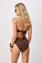 Kahverengi Yüksek Bel Hipster Bikini Altı TBESS25BA00035 - 4