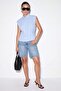 Blue Pleated Sleeveless Shirt Tdrss26Go00118 - 2