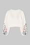 White Embroidered Sleeves 100% Cotton Blouse Twoss26Bz00741 - 7