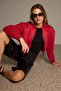 Red Regular Fit Suede Bomber Jacket Coat Twoaw26Ce00077