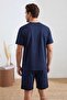 Navy Blue Regular/Normal Cut City Embroidered Tracksuit Set Tmnss24Em00002 - 3
