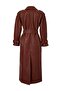 Kahverengi Kemerli Suni Deri Oversize Uzun Trençkot TWOAW25TR00003 - 9