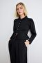 Siyah Peplum/Belden Oturmalı Düğme Detaylı Triko Hırka TWOAW27HI00102 - 3