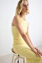 Light Yellow Plain Accessory Detailed Midi Woven Dress Twoaw26El00076 - 3