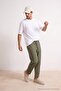 Haki Beli Lastikli Straight Erkek Pantolon TMNSS26PL00040