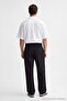Siyah Straight Fit Boru Paça Gofre Mevsimlik Erkek Dokuma Kumaş Pantolon TMNSS26PL00005 - 4