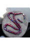 Maroon Blue Capsule Cut Rosary Made of Camphor Wood