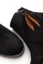 165-205 Black Suede Leaf Patterned Zippered Daily Women's Boots - 3
