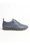 Genuine Leather Blue Laser Cut Pack Transparent Sole Orthopedic Women's Shoes - 3