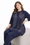 Women's Middle Age and Above Plus Size Kupra Tunic Trousers Mom Set 25548 - 4