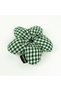 Handmade Pine Green - White Floral Fluffy Scrunchie Hair Clip - 5